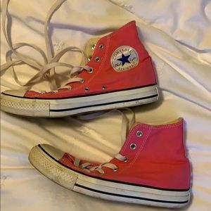 Pink high top converse